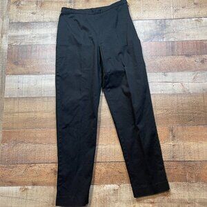 Ann Taylor Black Stretch Flat Front Pants with Side Zipper size 8